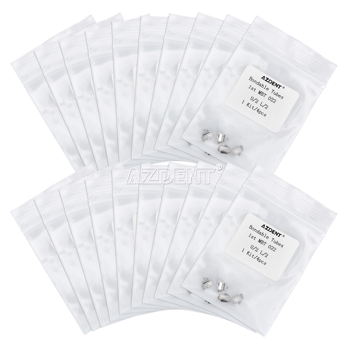 4PCs/Kit Dental Ortho MBT 0.022″ Buccal Double Tube 1st Molar Non-Conv AZDENT