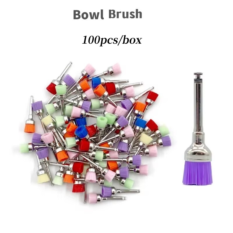 Dental Prophy Polishing Brush Nylon Latch Flat Prophylaxis Polisher Brushes