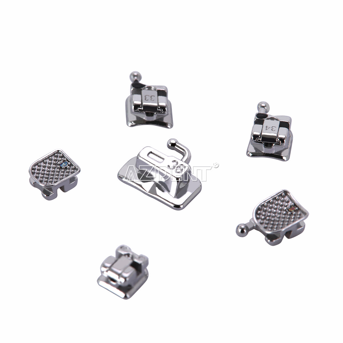 5X Brackets de Autoligado Ortodoncia Dental MBT 0.022 Ganchos 345 monobloque
