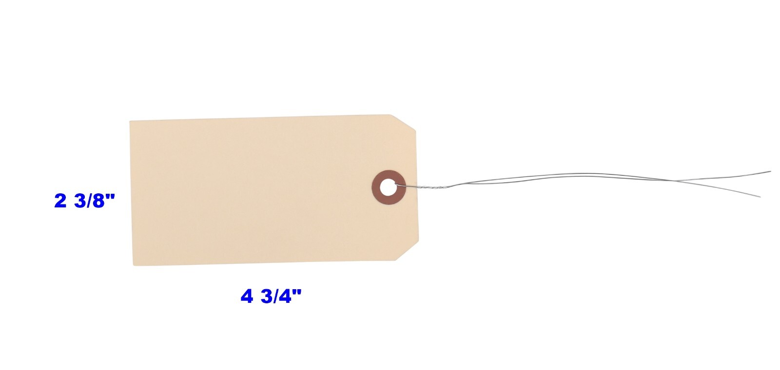 100 Pack 4 3/4″ x 2 3/8″ Size 5 Manila Inventory Pre Wired Hang Tags with Wire