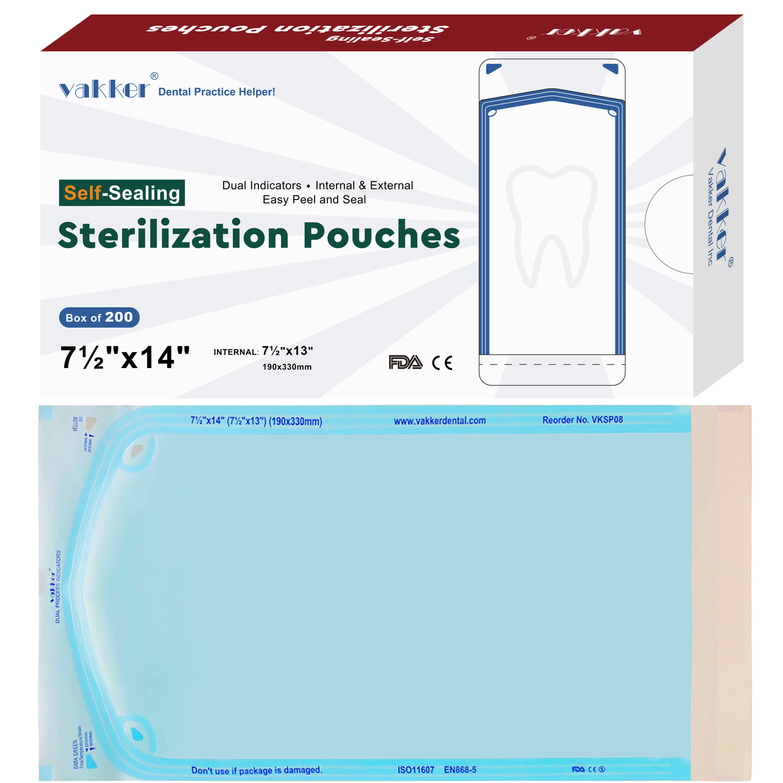 Dental Self Seal Sterilization Pouches Autoclave Sterilizer Bag,Tattoo Nail FDA