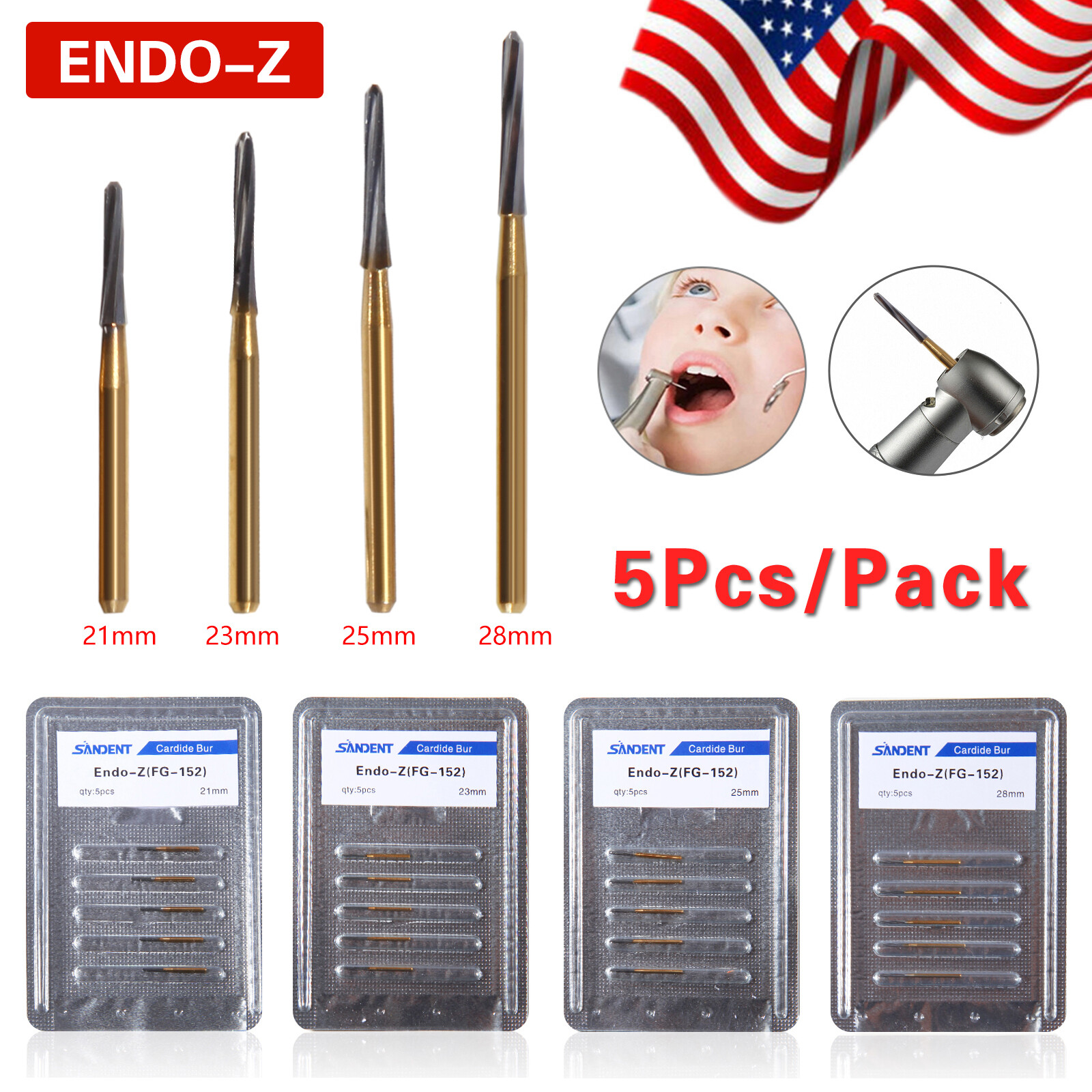 Dental Endodontic ENDO-Z Tungsten Carbide Burs FG Round Bur High Speed