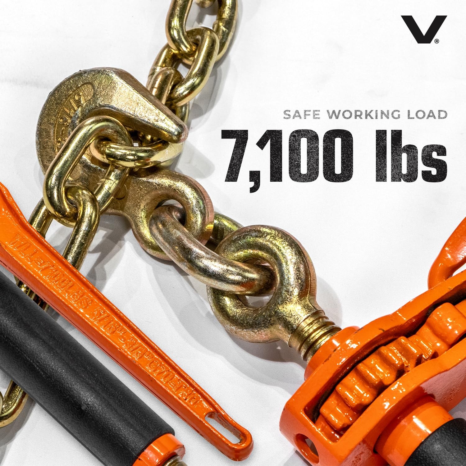 Load Binder Folding Handle 3/8 7100lb Two Pack VULCAN LBR10VAH-2P Grab Hooks