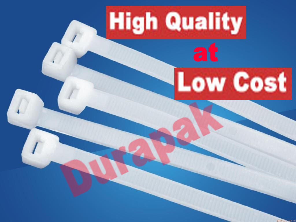 4″, 6″, 8″ up to 14.5″ 18 lbs to 50 lbs Natural Cable Wire Zip Nylon Secure Ties