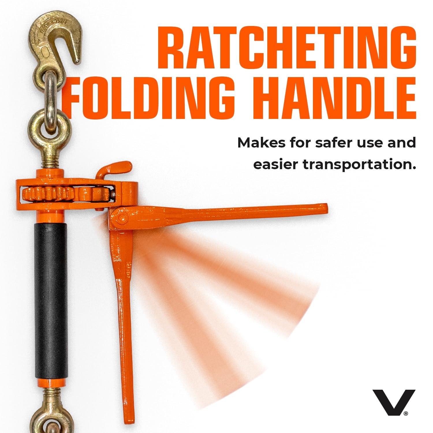 Load Binder Folding Handle 3/8 7100lb Two Pack VULCAN LBR10VAH-2P Grab Hooks
