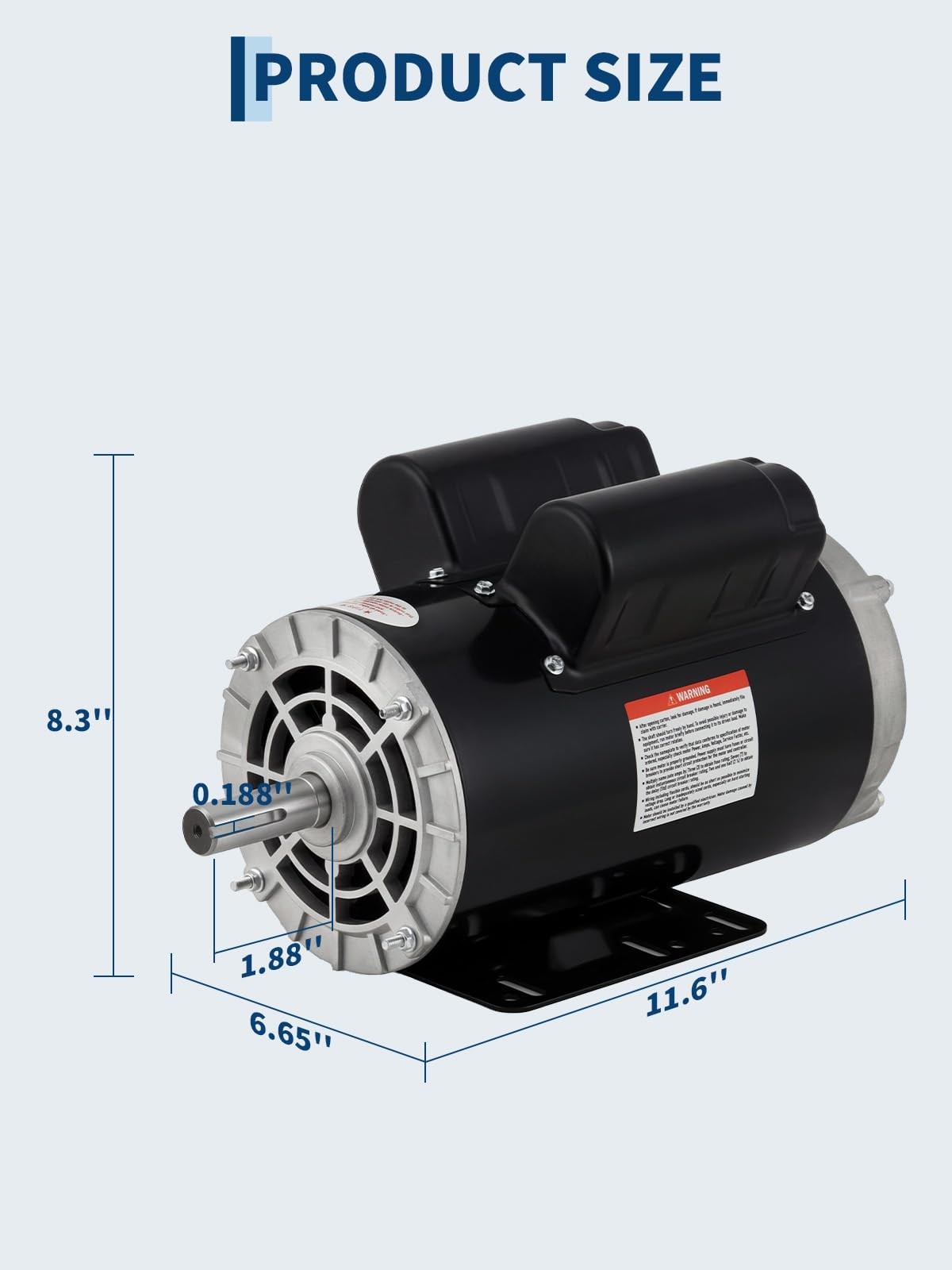 2HP SPL Air Compressor Electric Motor 115/230V 56 Frame 3450 RPM 18/9 Amps 60 Hz