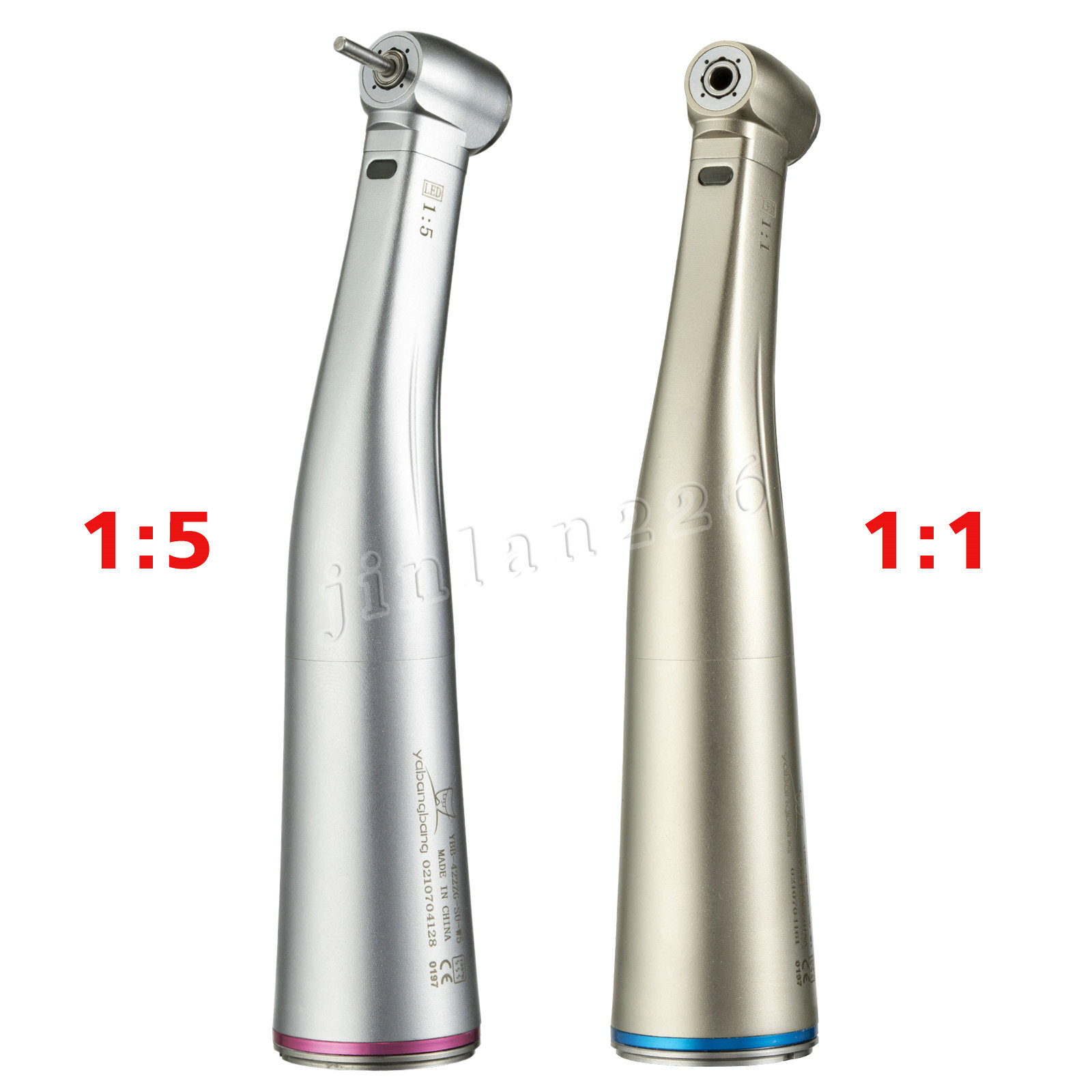 Dental 1:5 1:1 Fiber Optic LED Contra Angle Handpiece Fit NSK Electric Motor YBB
