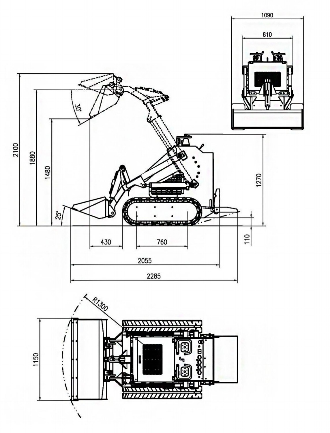 2025 NEW Skid-Steer Loader Tracked 22.1 HP Honda EPA Gasoline Engine 3 Hy Valves