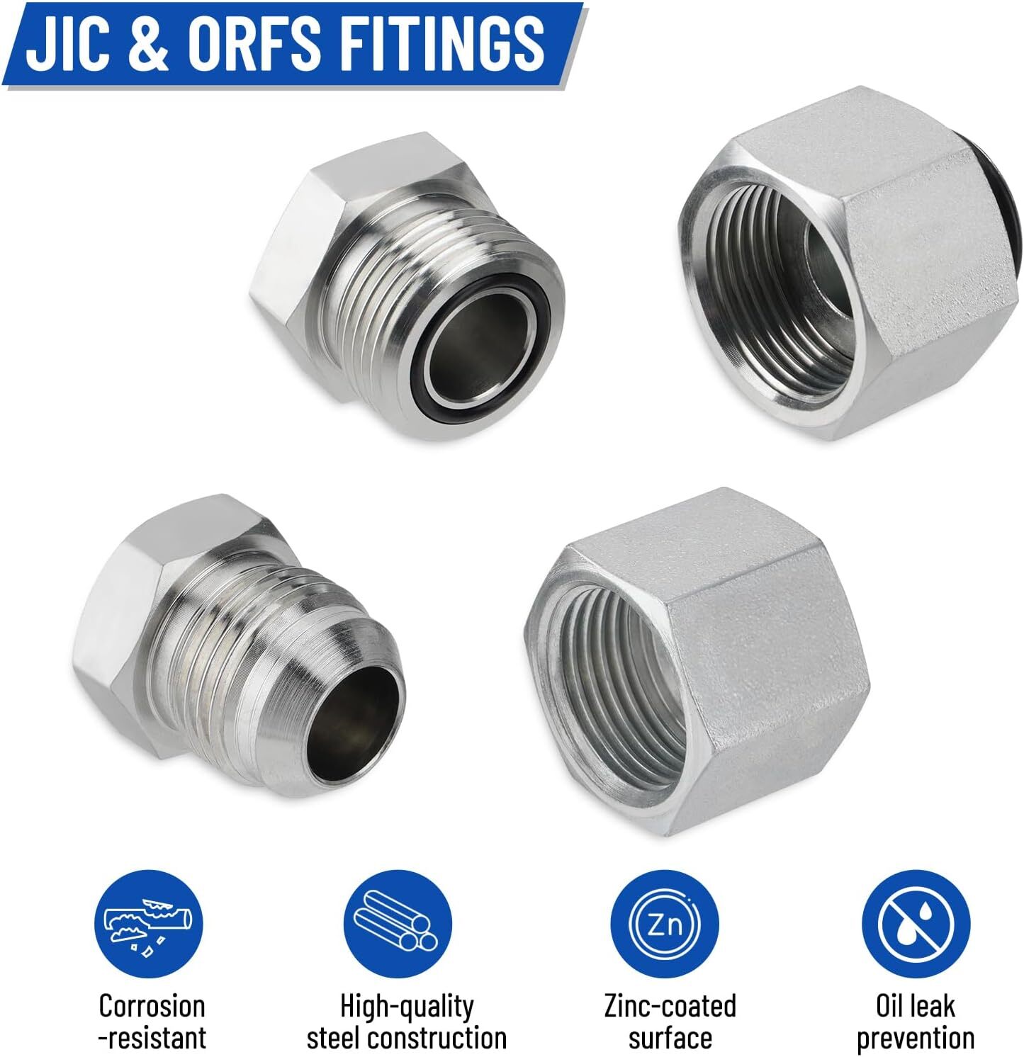 144 in 1 JIC and ORFS Hydraulic Cap and Plug Hose Tube and Pipe Cap and Plug Kit