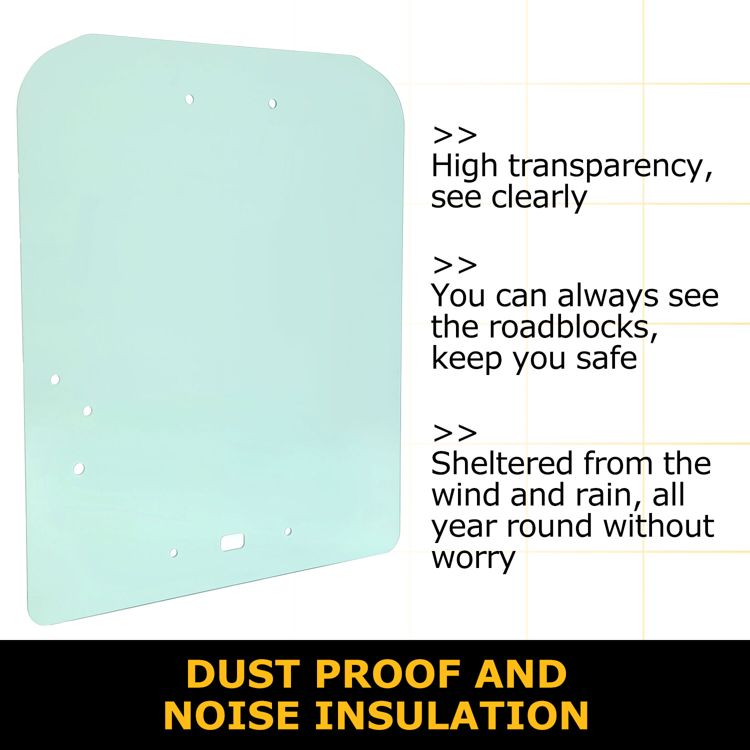 Clear For Kubota Skid Steer SSV-65 SSV-75 Models Door Glass #V1311-34522
