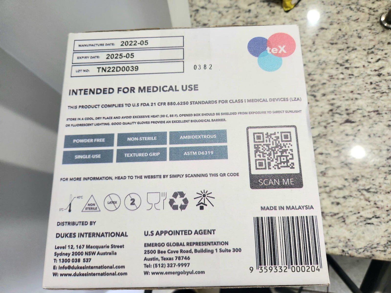 LARGE-DUKES NITRILE EXAME GLOVES – FOR MEDICAL & GENERAL USE (CASE OF 10 boxes) 