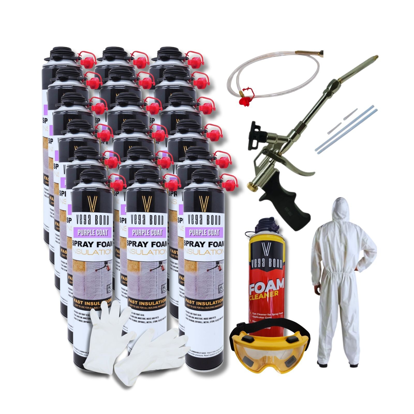 Vega Bond Purplecoat Single Component Spray Foam Insulation 18-Packs Set-360BF