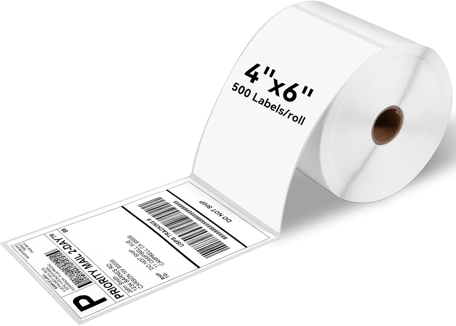 500 Per Roll 4″x6″ Direct Thermal Labels for Zebra 2844 ZP450 ZP500 ZP505 Eltron