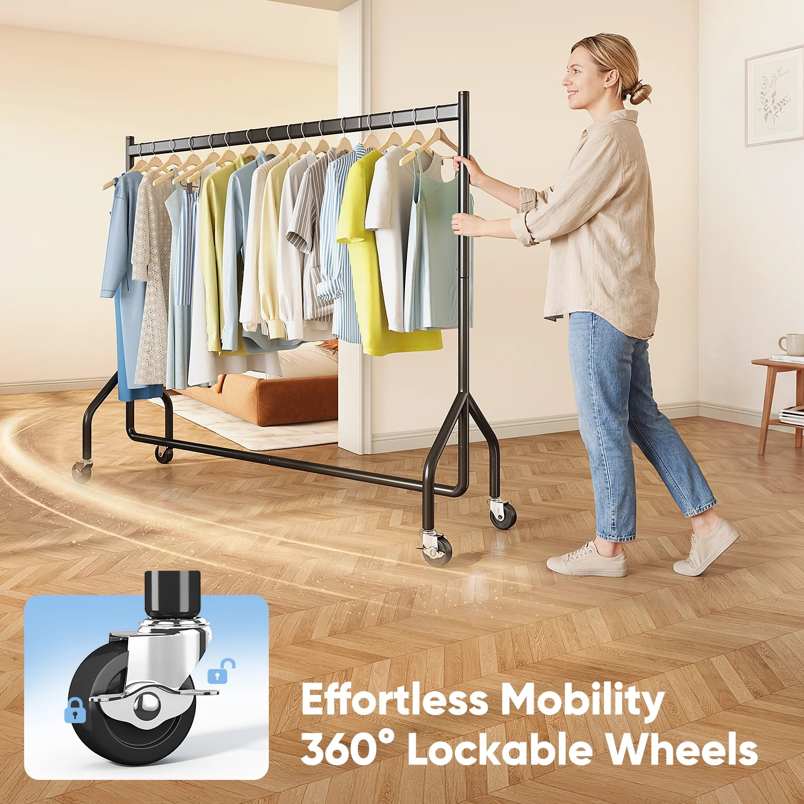 HOKEEPER Heavy Duty Clothes Rack, Commercial Industrial Grade Garment Rack