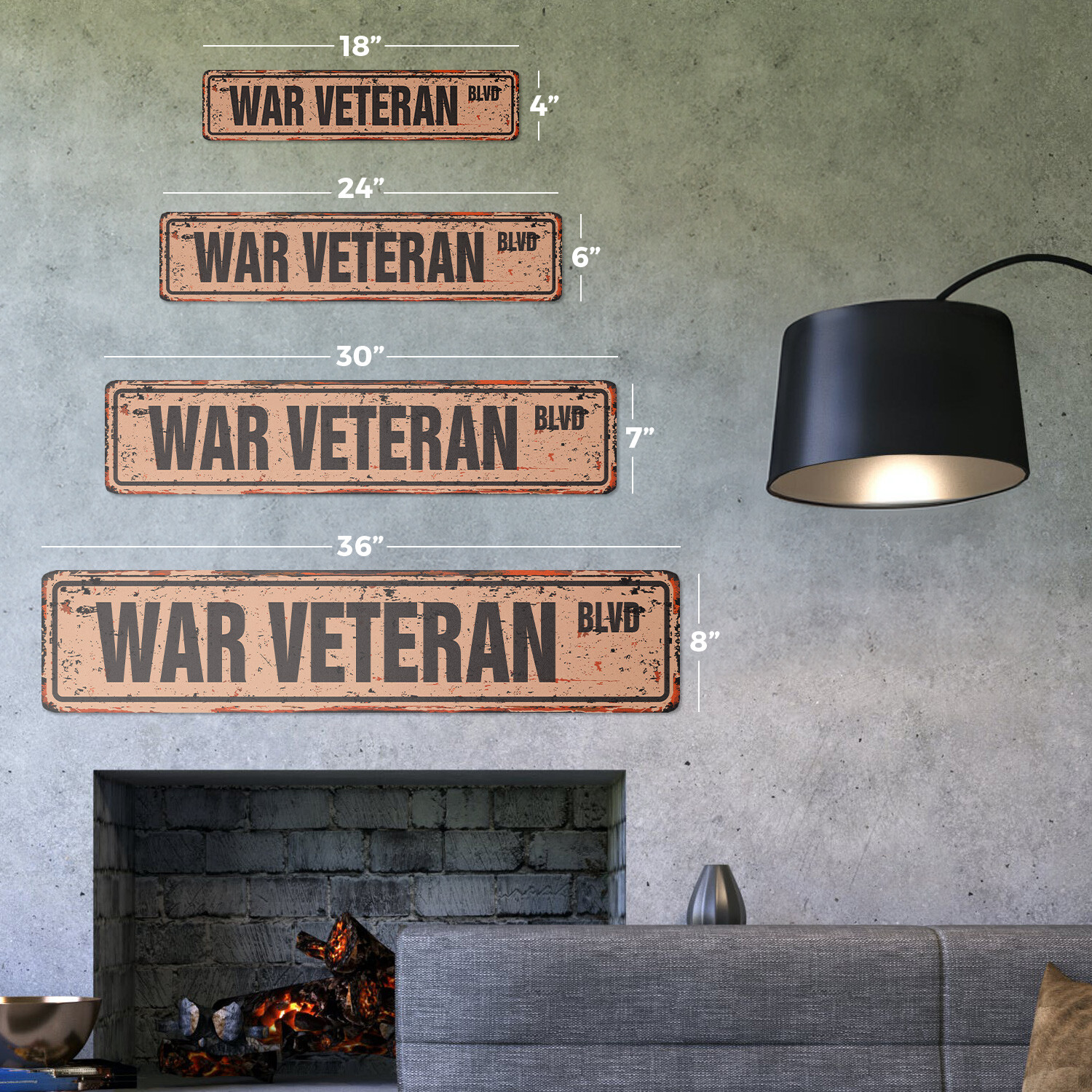 WAR VETERAN Vintage Street Sign Metal Plastic WWI WWII Vietnam Vet retirement