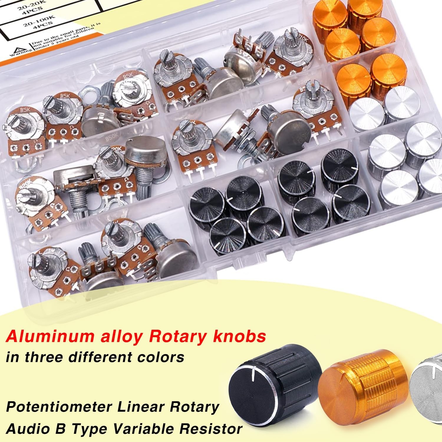 Professional 80PCS Potentiometer Set – 5 Types, Ideal for DIY Audio Applications