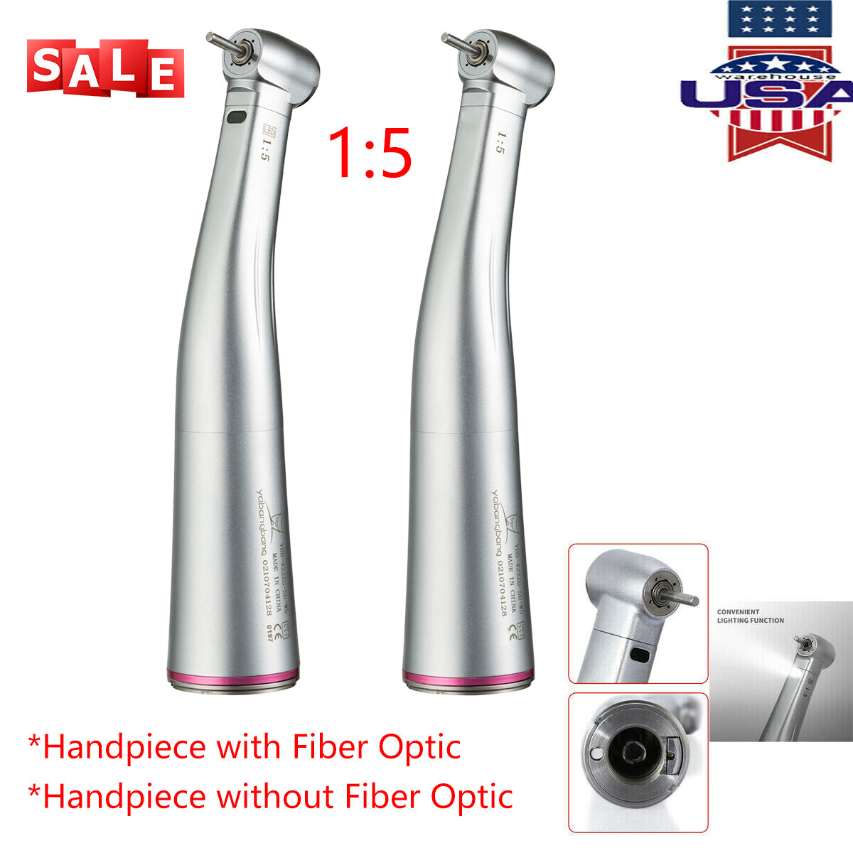 Ti-MAX X95L Dental 1:5 Fiber Optic Contra Angle Low Speed Handpiece For NSK
