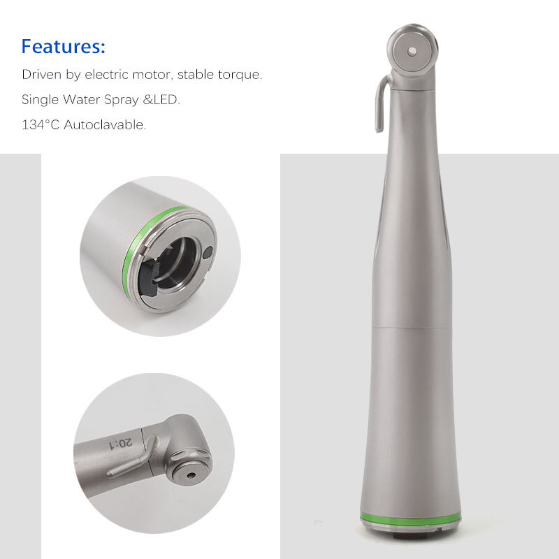 20:1 LED Low Speed Handpiece Dental Turbine Fiber Optic Dental Against Handpiece