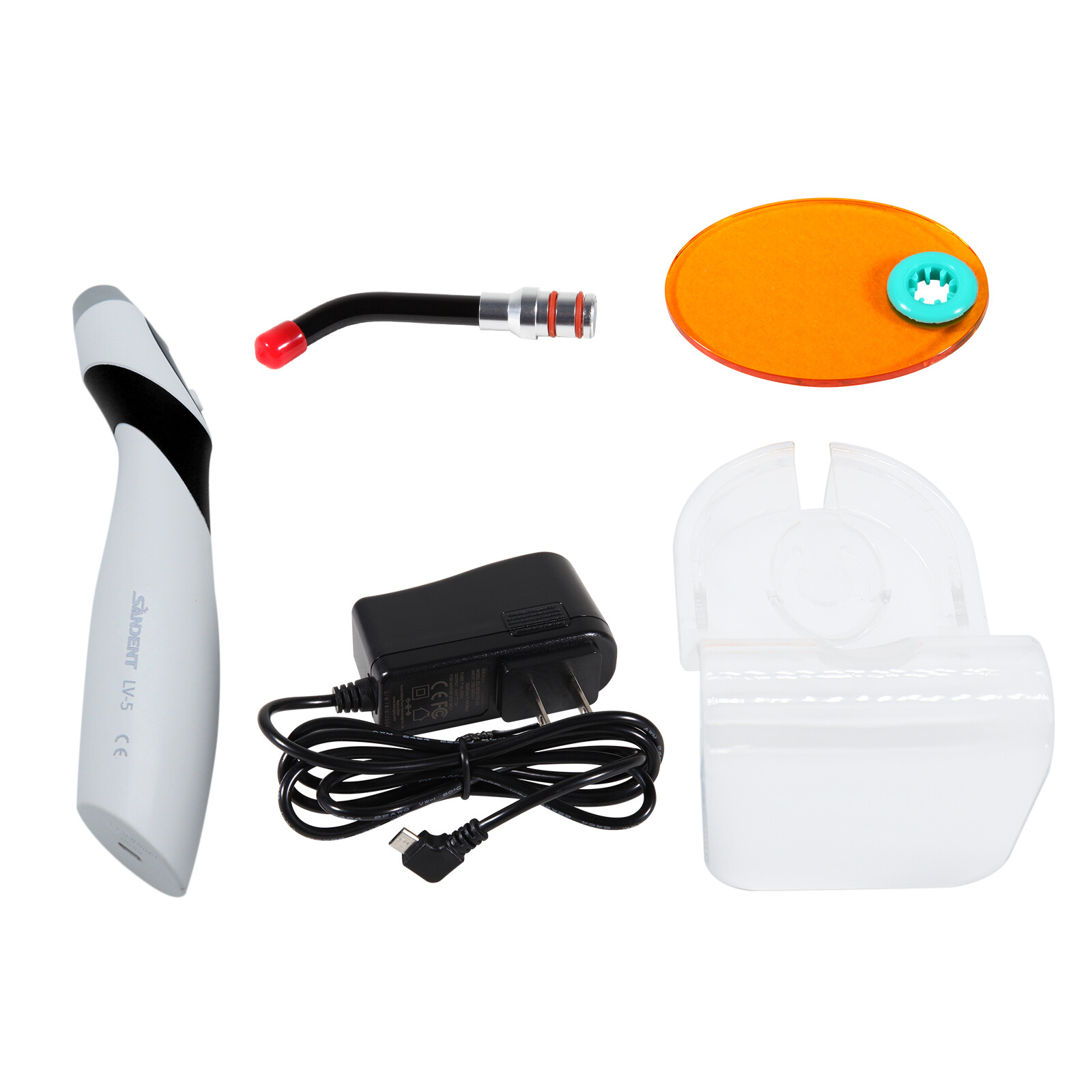 Dental Light Cure Lamp Cordless 3 Modes Metal Head LED 5SEC Dental Curing Light