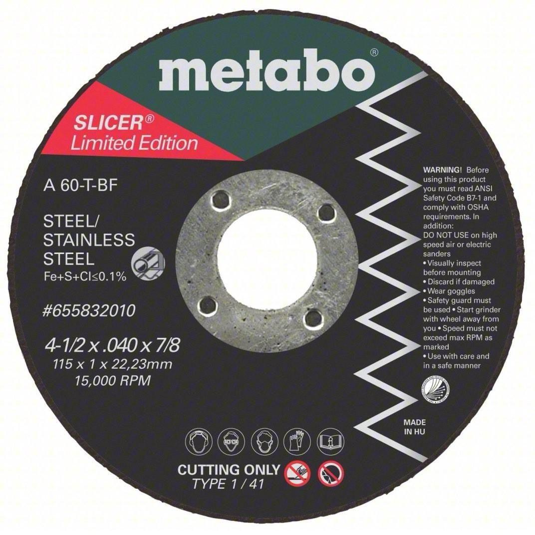 100ea! Metabo 655832010 4.5″ X .040 X 7/8 Original Slicer, Box Of 100!