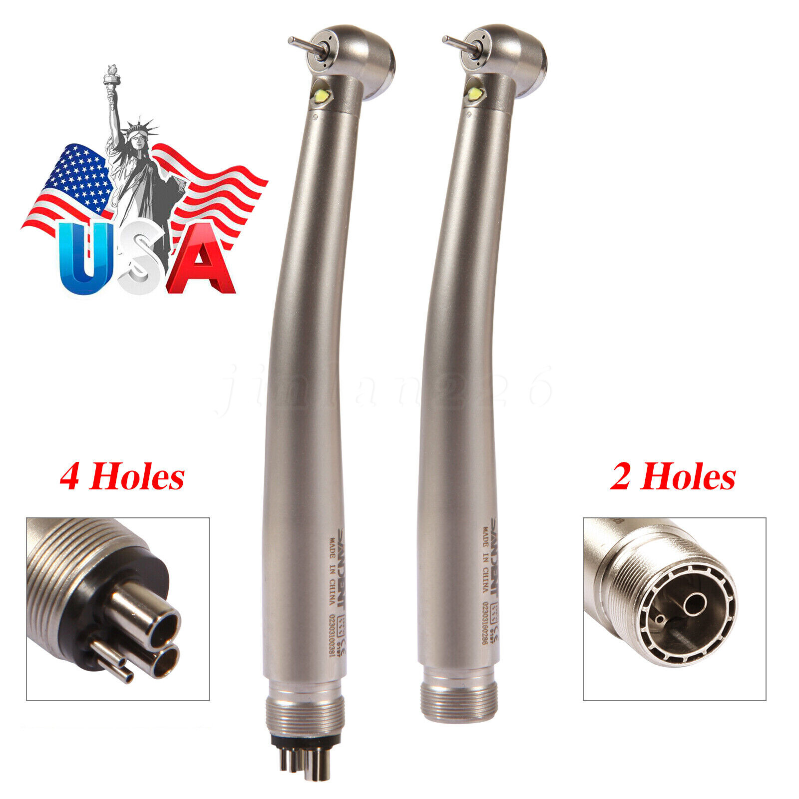 E-generator Dental LED Fiber Optic High Speed Handpiece 2/4hole Drill hand piece
