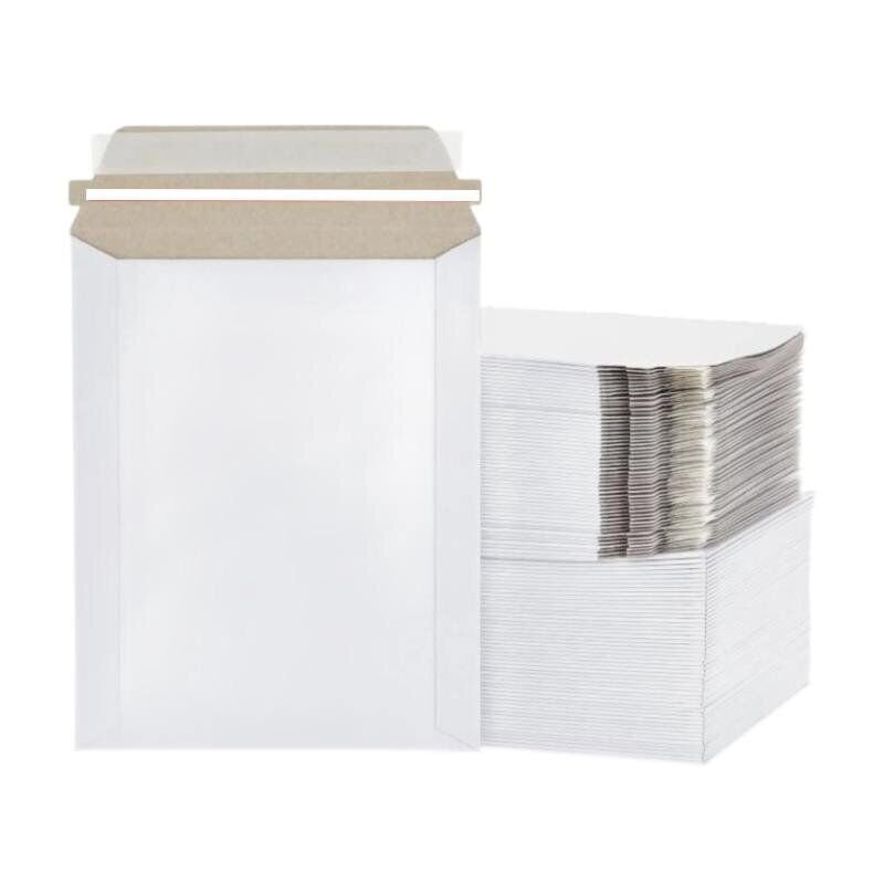 200 – 12.75″ x 15″ White Rigid Stay Flats Self-Seal Cardboard Envelope Mailers