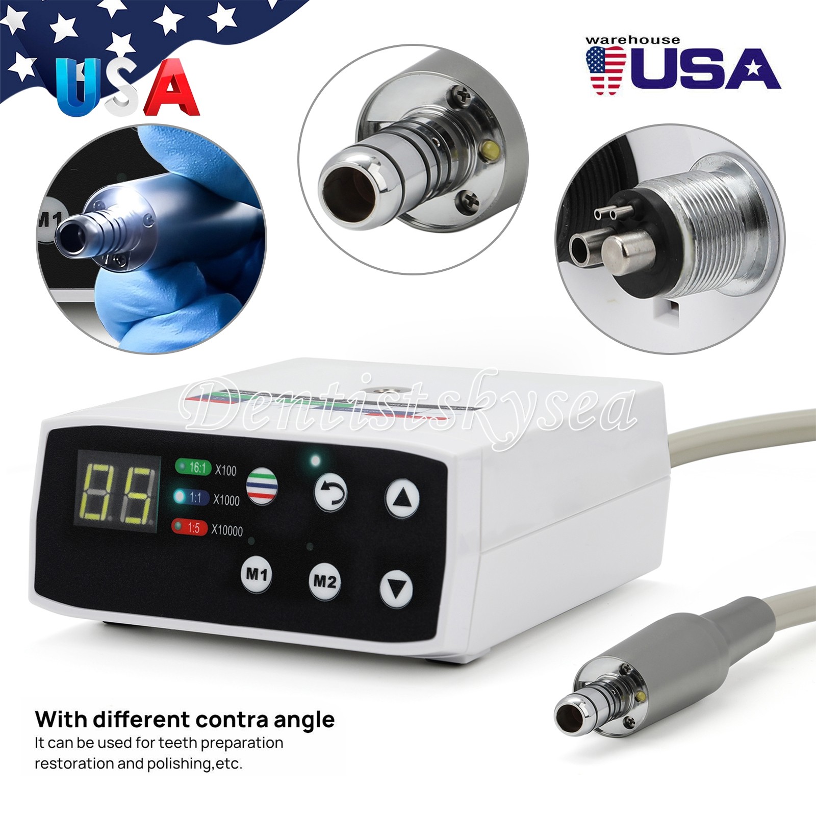 Dental Brushless LED Electric Micro Motor/1:5 Increasing LED Handpiece
