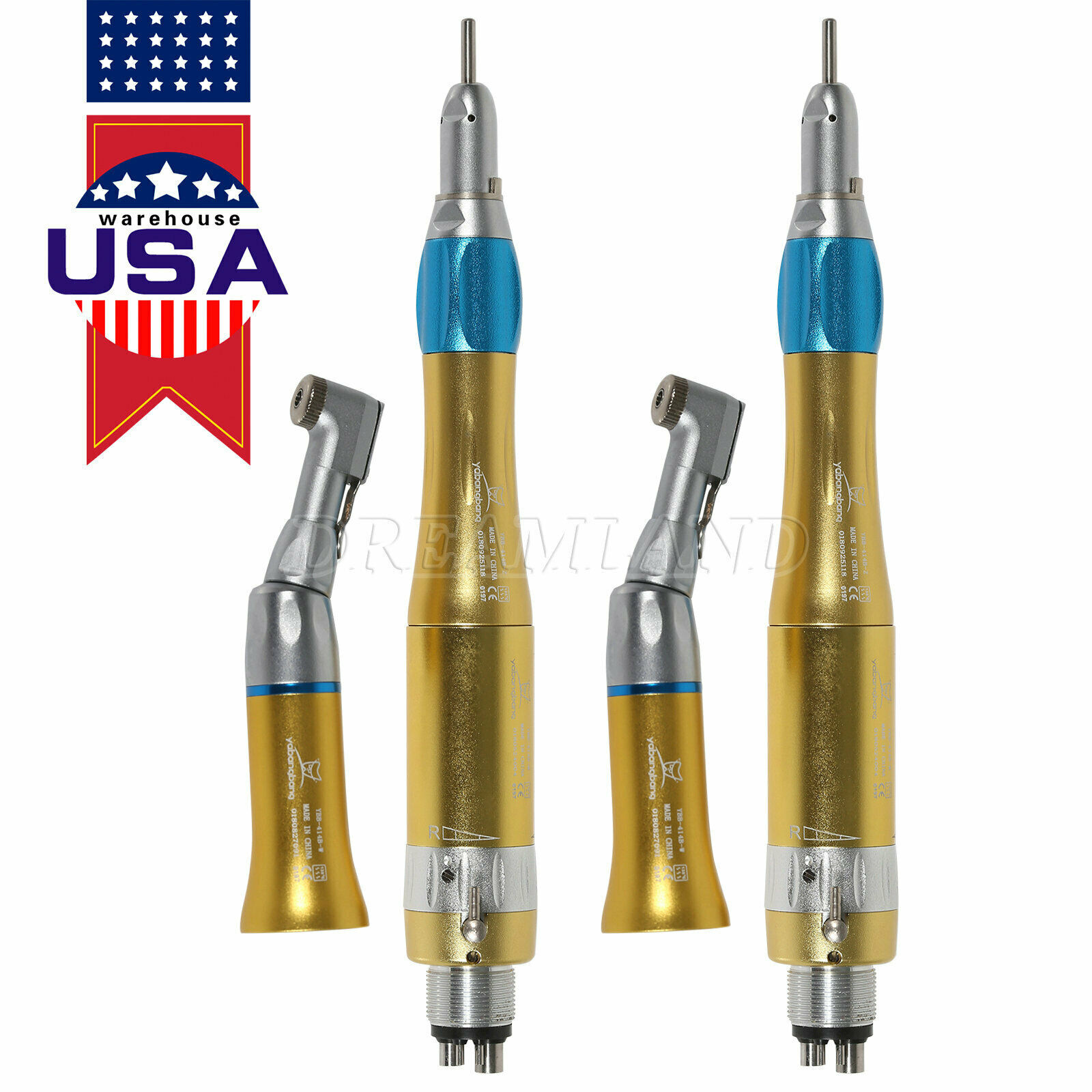 Gold! NSK Style Dental Slow Speed Handpiece Straight Contra Angle Motor 4H CN At