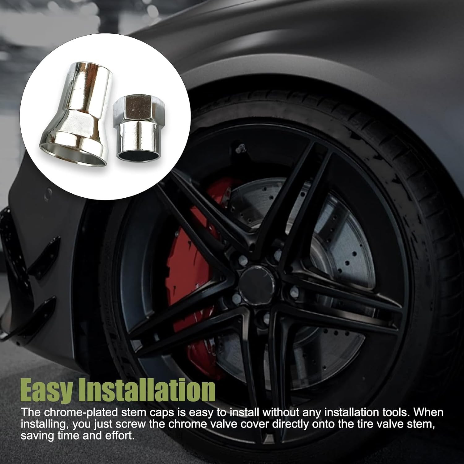 10 PCS Leakproof Tire Valve Cover, Universal Alloy Wheel Valve Stem Sleeve and C