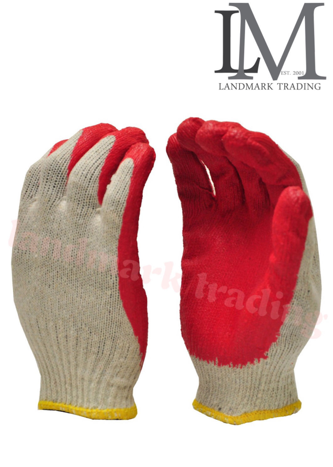 WHOLESALE 300 Pairs PREMIUM Red Latex Rubber Palm Coated Work Safety Gloves 001