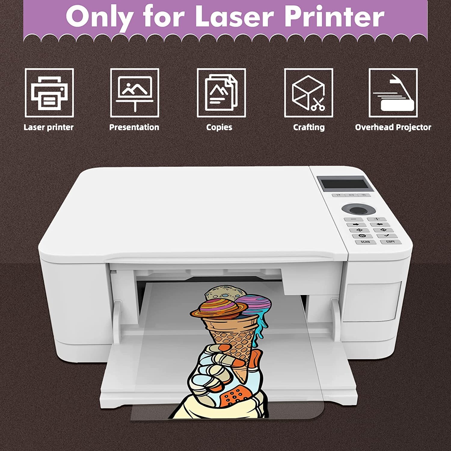 Koala Transparency Film 8.5×11 100 Sheets 100% Clear Film Laser Printer Copier