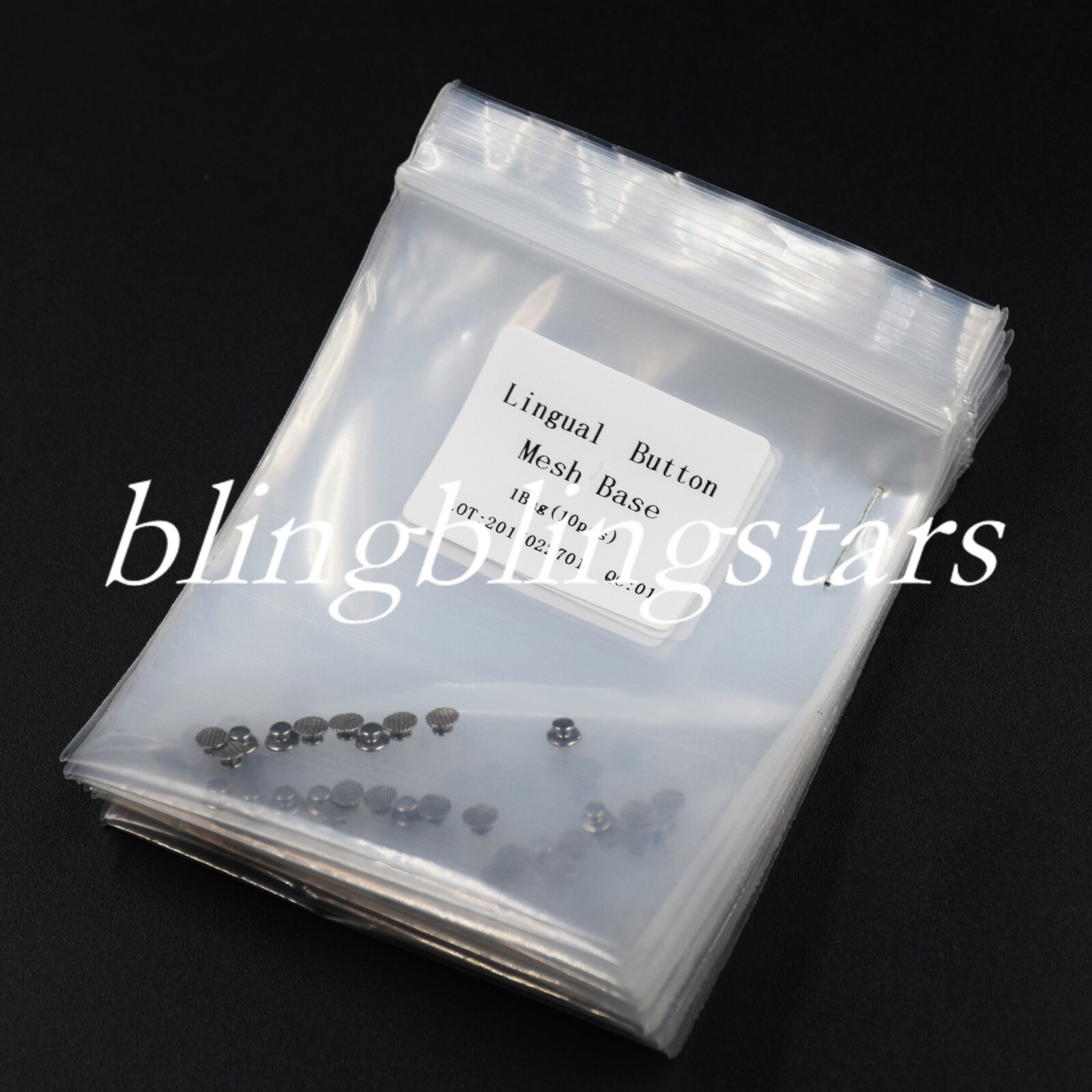 100 Pcs 10 Packs Dental Orthodontic Lingual Button Round Mesh Base