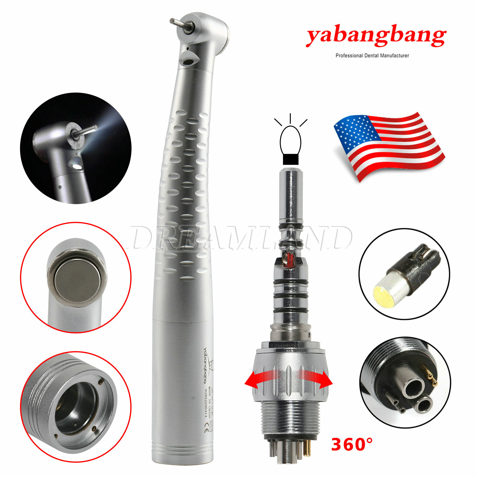 Dental Fiber Optic Handpiece / with Quick Coupler 6 Hole SALE