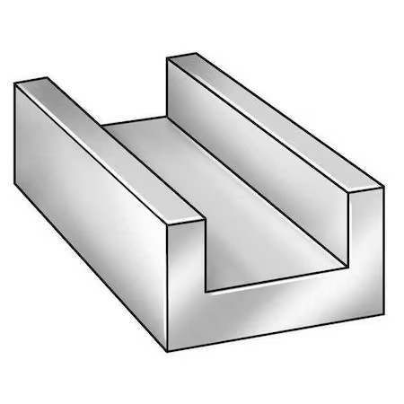 U-Channel, 6063Al, 1/2 In Leg, 1 1/2 Inx8ft, 63Ch.125X.5X1.5-96