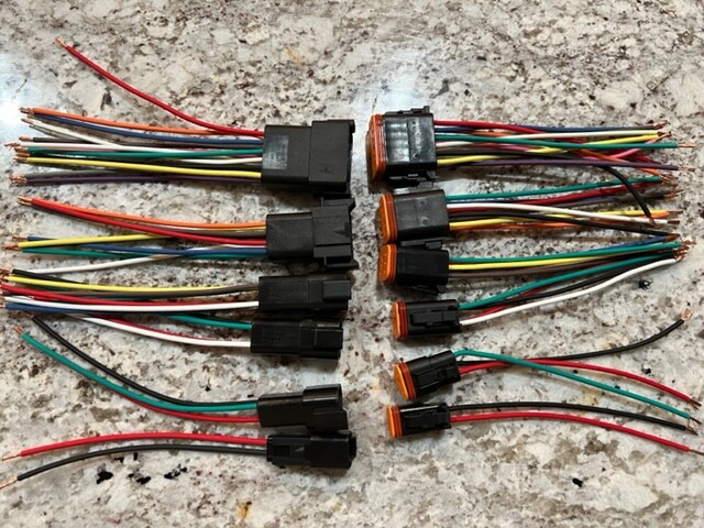 Assembled Black Deutsch 16 Awg Harness waterproof connector Pigtail