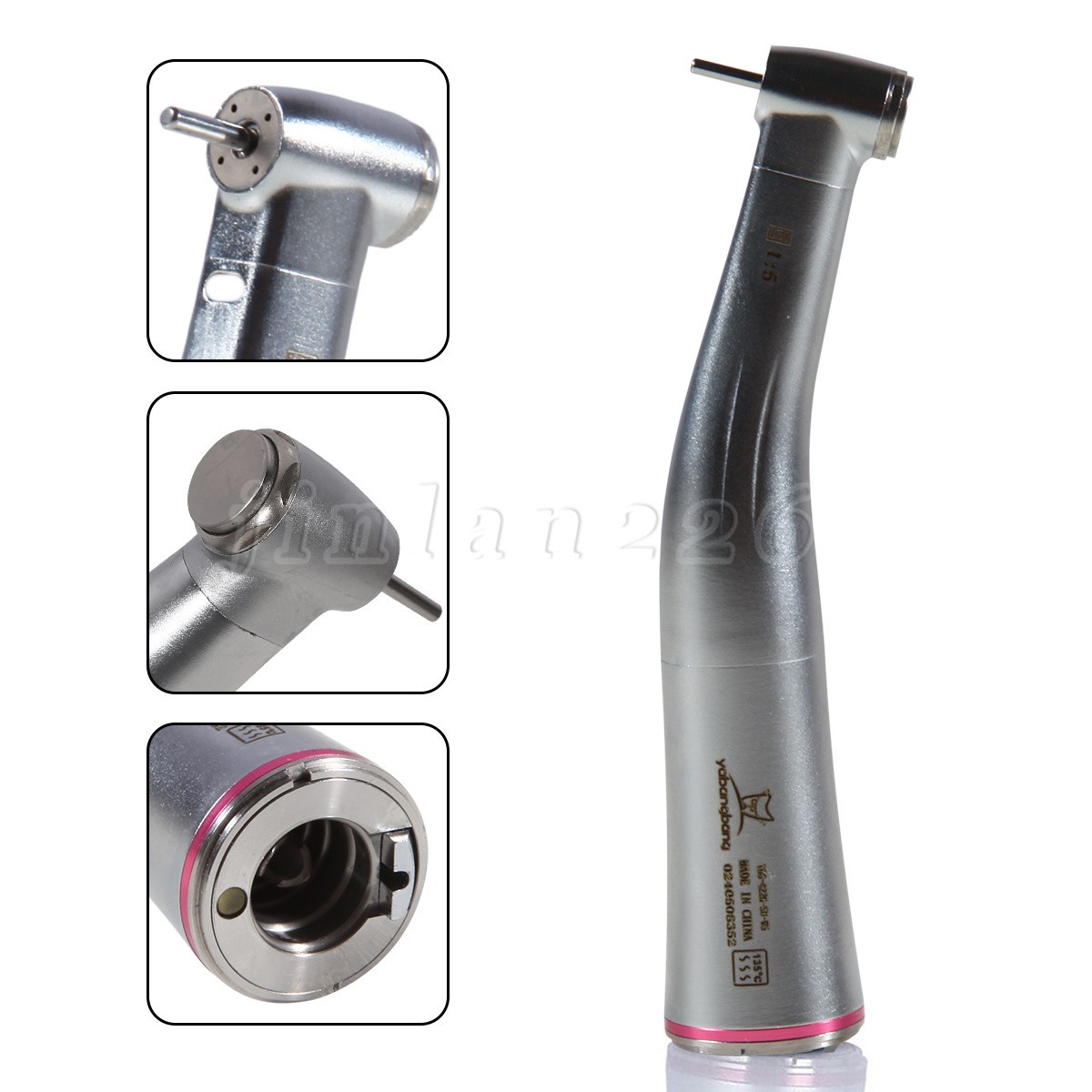NSK Ti-MAX X95L Style Dent 1:5 LED Fiber Optic Contra Angle Handpiece Red Ring