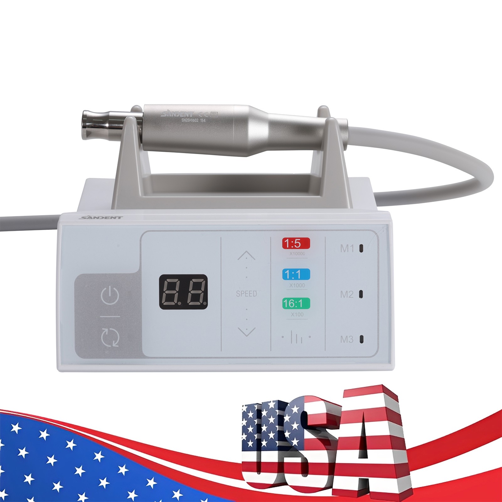 Dental Electric LED Brushless Micro Motor +1:5 Increasing Handpiece LED YBB-Mini