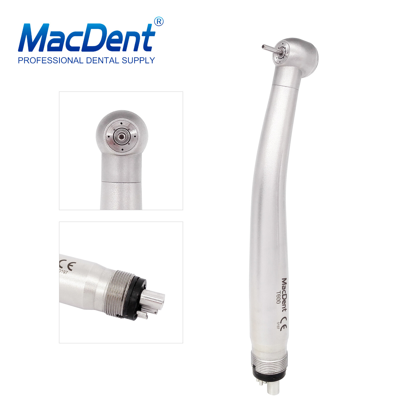 MacDent Dental E-generator LED High Speed Handpiece Quattro Spray Anti-suction