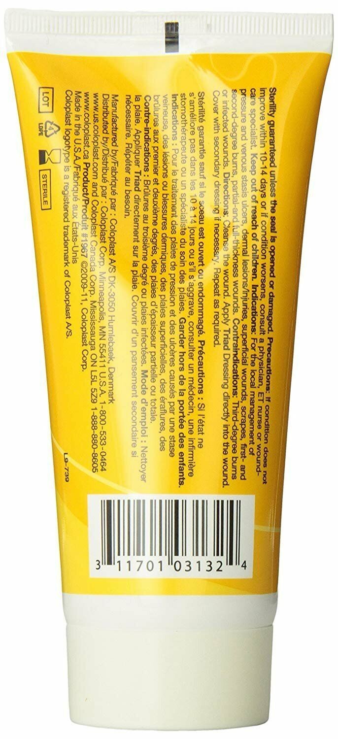 Coloplast Triad Hydrophilic Wound Dressing Paste Non-Adhesive Dressing 6 Ounce
