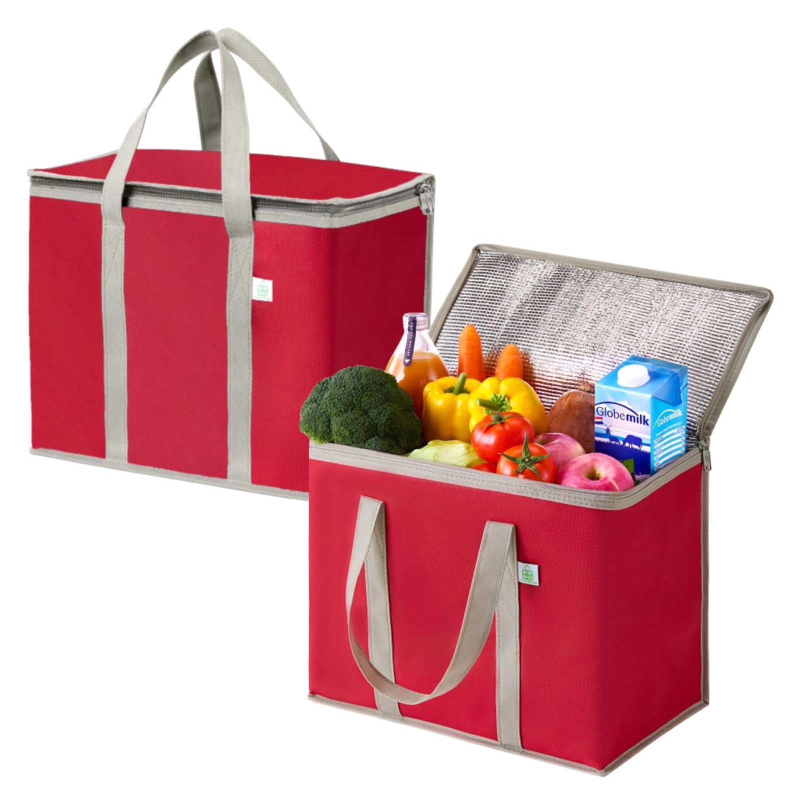 VENO 2 Pack Cooler Bag and Insulated Grocery Bags for 2 Pack, Red – 2
