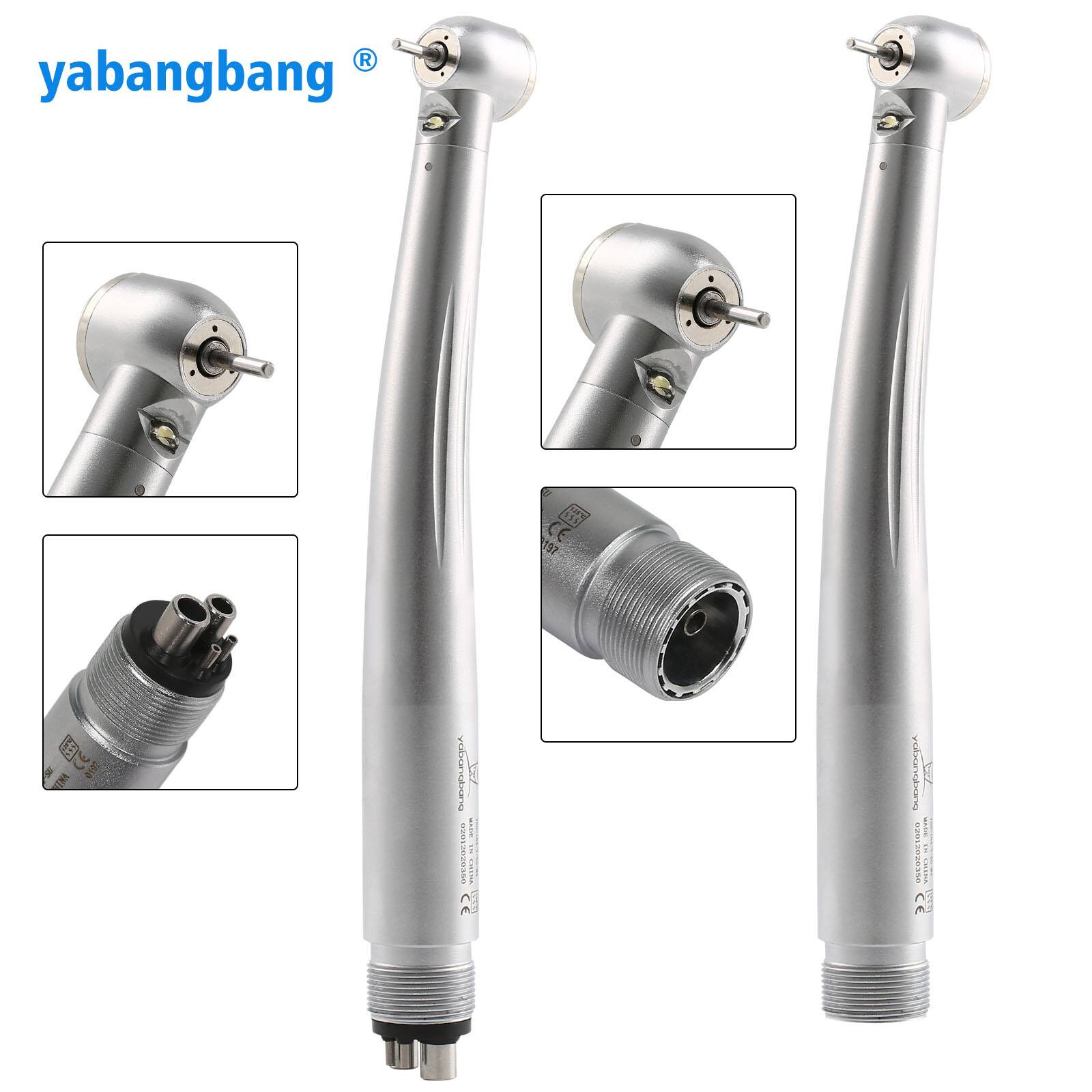 Yabangbang Dental LED Handpiece High Speed E-generator Push Turbine 2Hole/4Hole