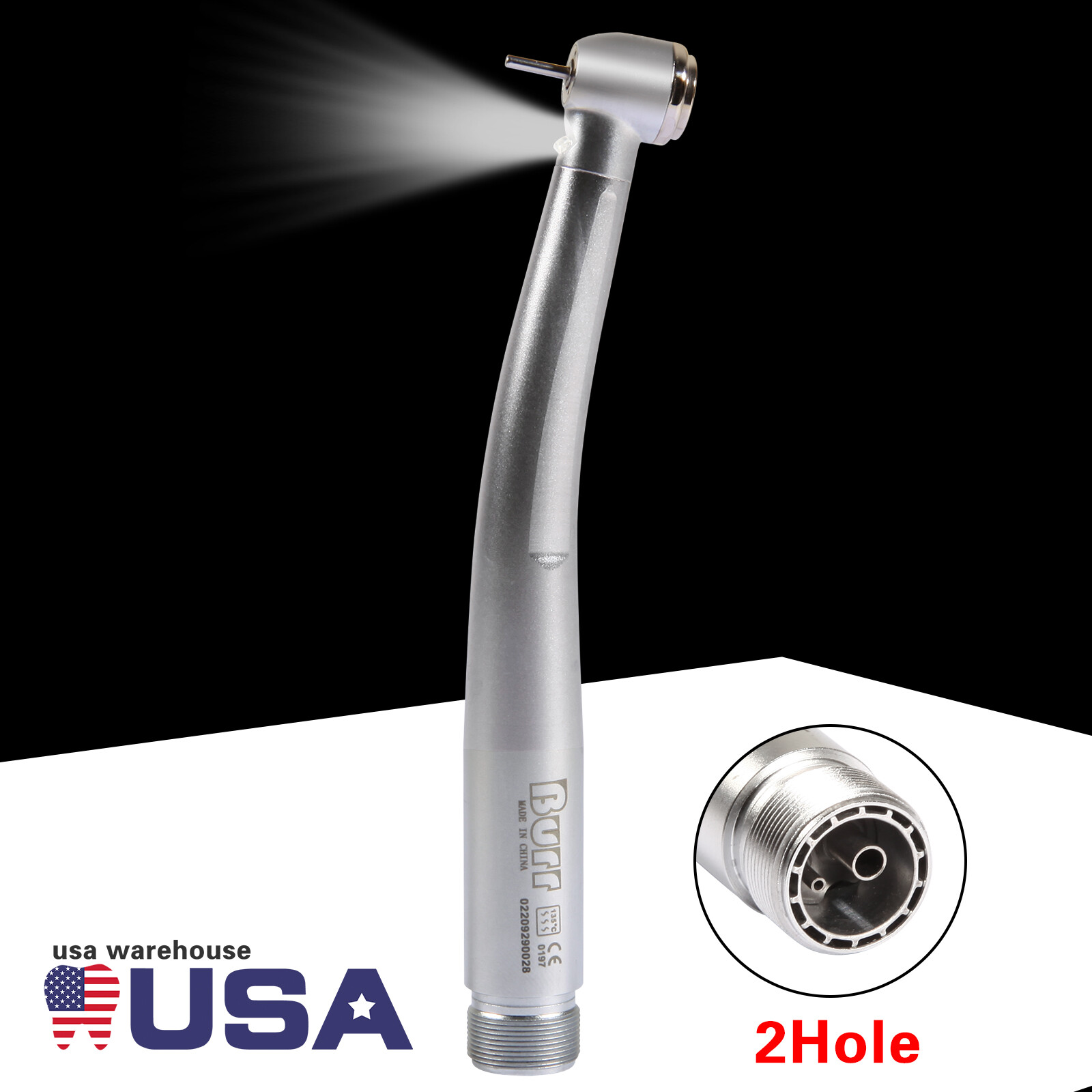 Turbina LED 2 orificios con pieza mano de alta velocidad dental NSK Style USA