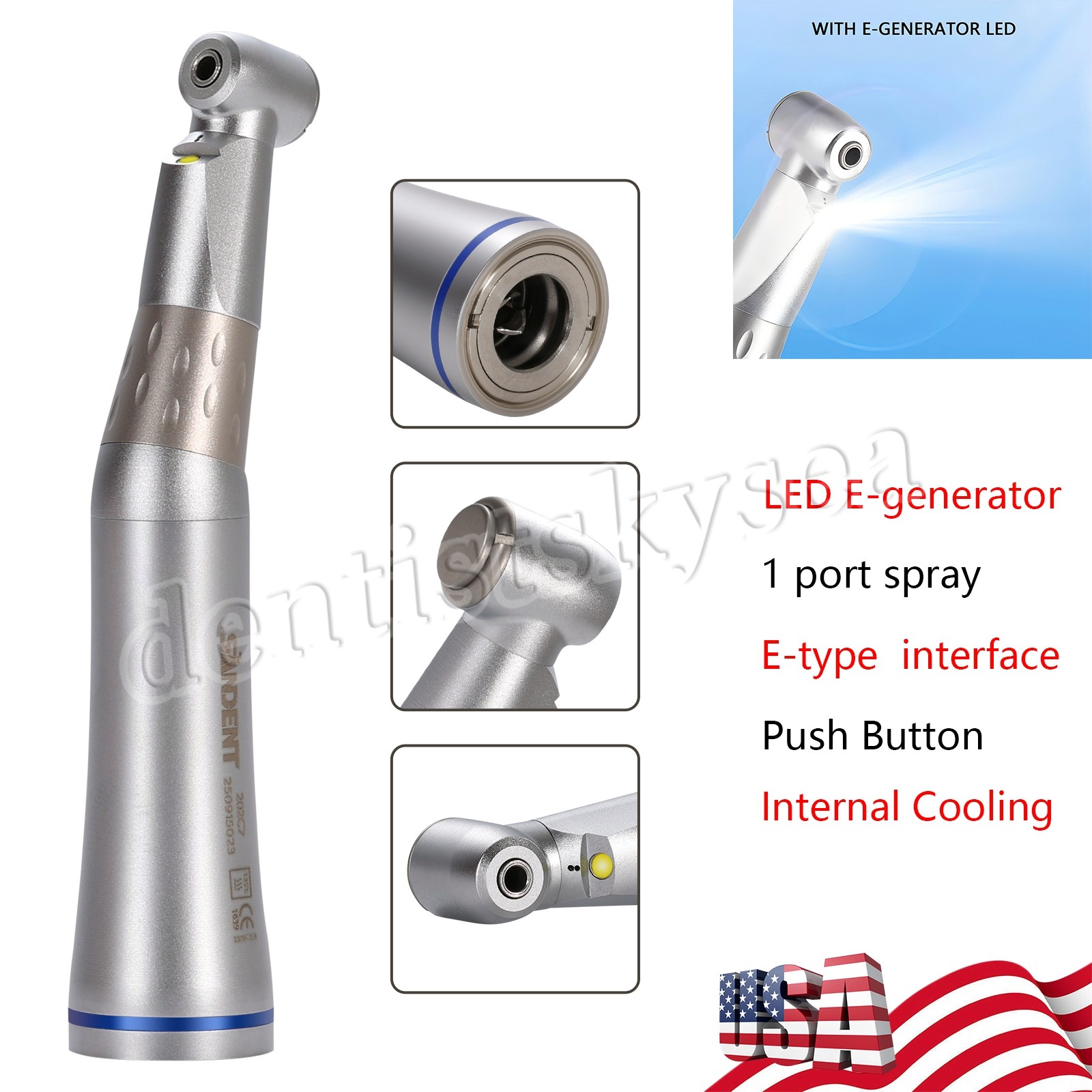 4 Hole Dental Hygienist Sonic Piezo Air Scaler Handpiece With 3Tips