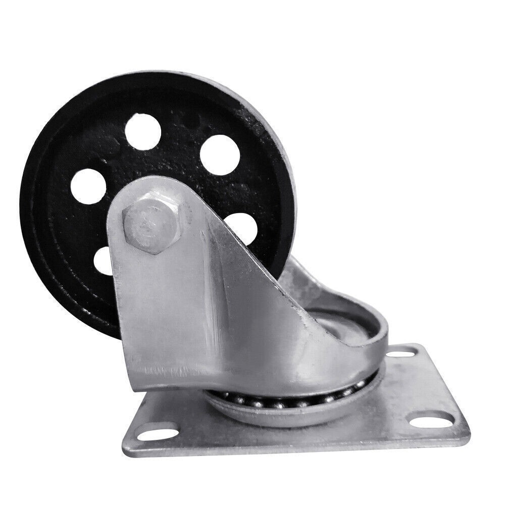 4PCS Heavy Duty Caster 3″ Cast Iron Swivel Wheels Plate Caster 1760Lb Capacity
