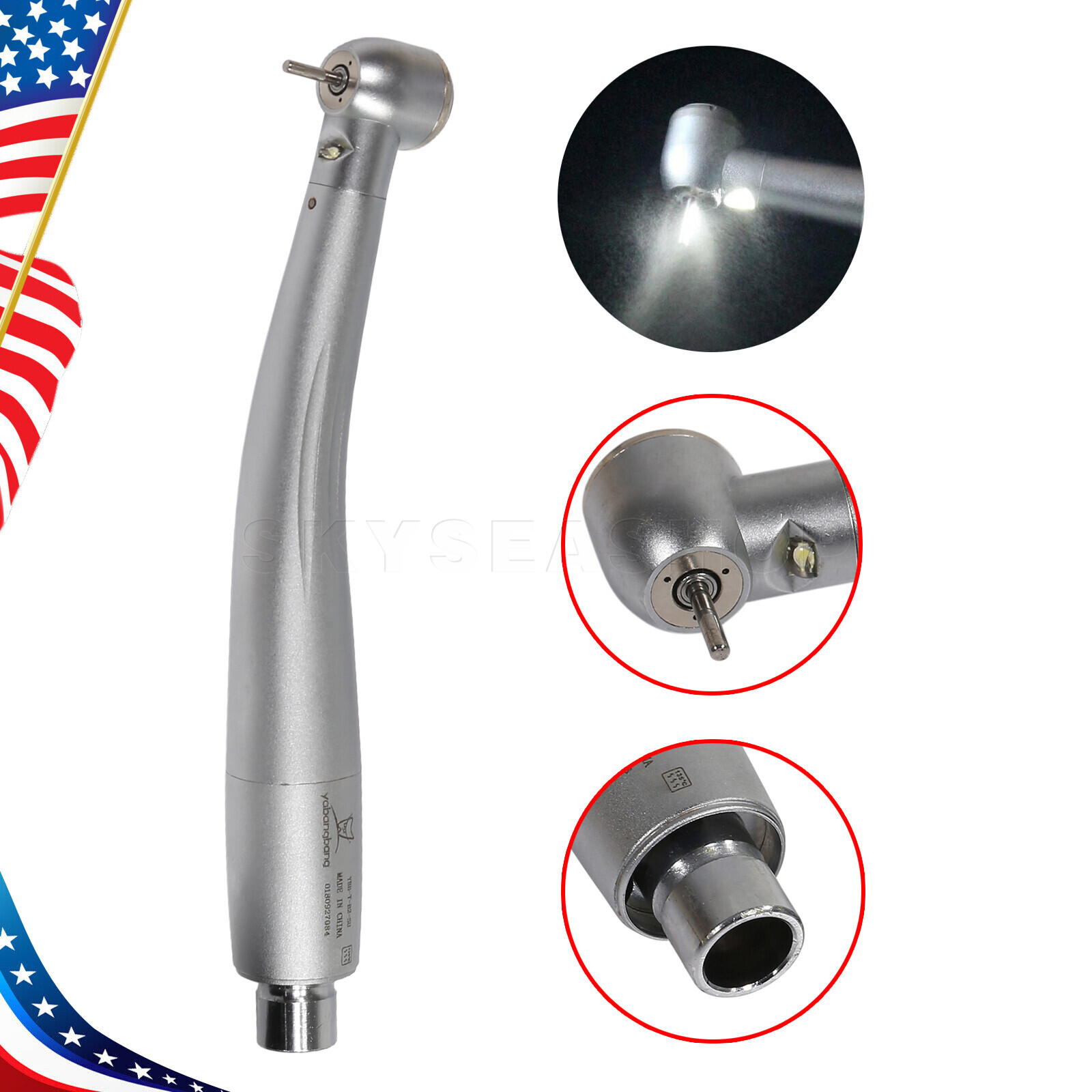 Dental High Speed Handpiece LED E-generator Turbine 3 way Spray fit NSK Coupler
