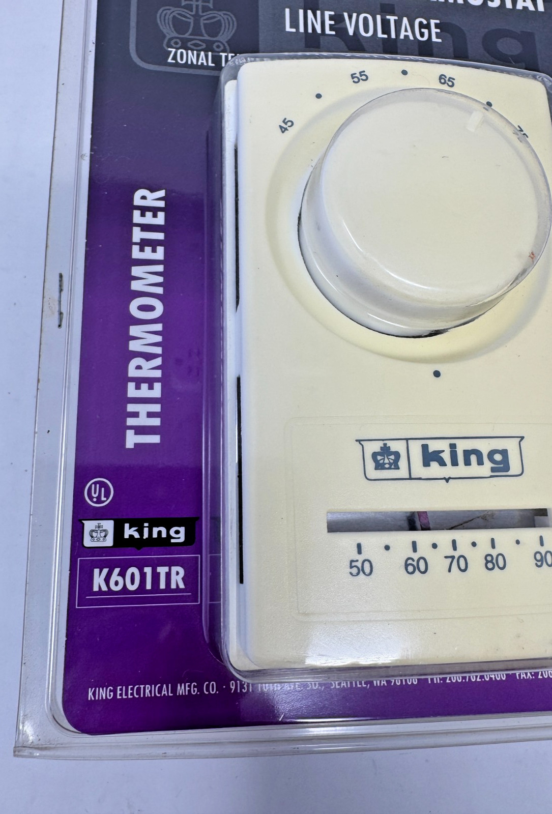 King Electric K601TR Single Pole Thermostat NEW