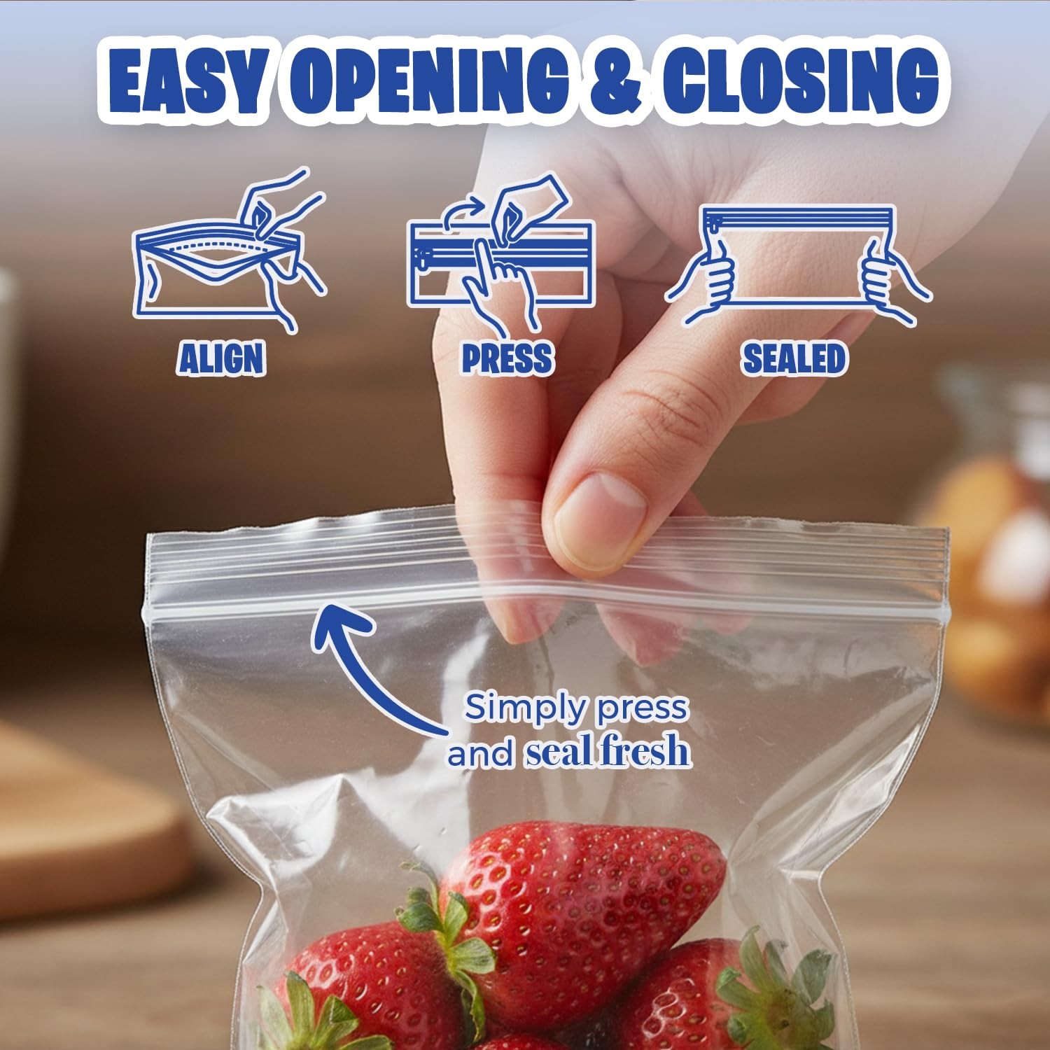 Seal Fresh 1.5 x 2 Inch Resealable Plastic Bags 1000 Pack — 1.5″ x 2″, Clear