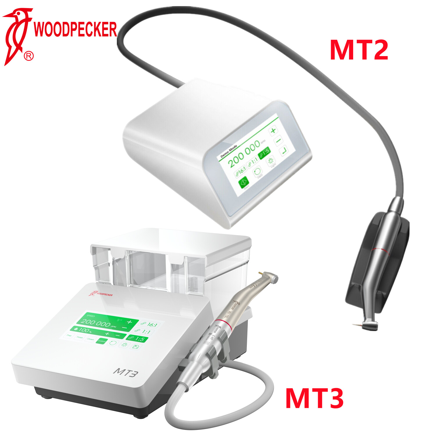 Woodpecker DTE MT2 & MT3 Dental Electric Motor + 1:5 LED Contra Angle Handpiece