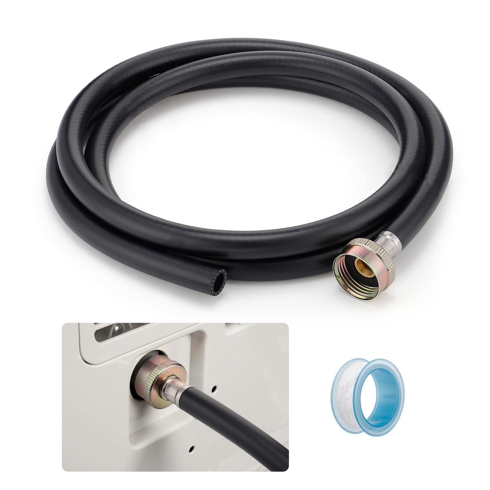 Leakproof Dehumidifier Drain Hose 3/4″ FHT – 6.6 FT Thickened 6.6FT, Black