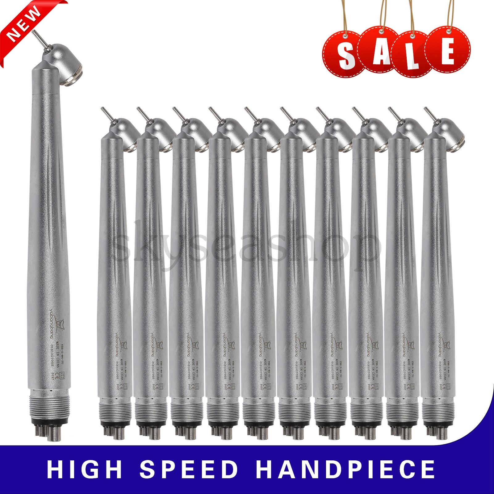 Dental 45° High Speed Handpiece Surgical Single Spray 4 Hole Push Button Fcn